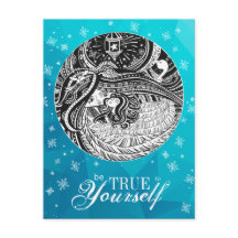 Pequeño Chica de coincidencia | Postal turqoise