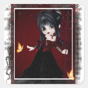 Pequeño Chica de Cookie Devil Diseño 1 Pegatinas