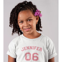 Pequeño Chica Nombre rosa Jersey Número Deportes A