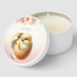 Pequeño Chick Hatching Floral Mini Velas Favoras