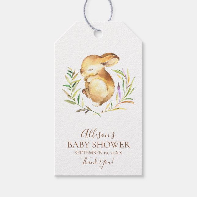 Pequeño conejito Baby Shower Favor Gift Etiqueta (Anverso)
