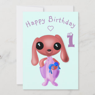 Pequeño conejo con tarjeta de cumpleaños de juguet