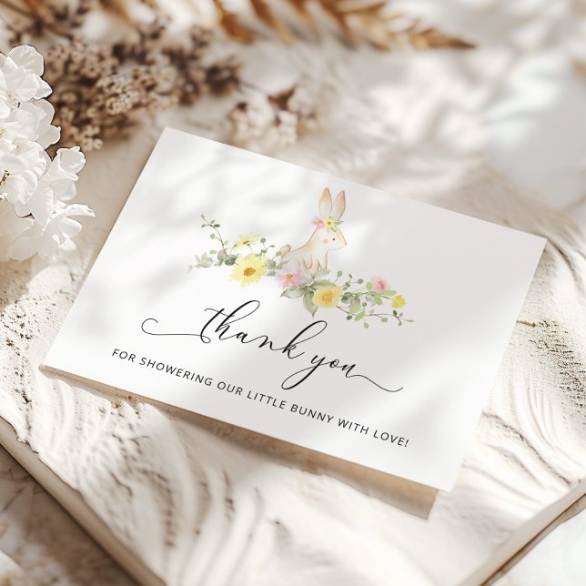 Pequeño conejo de ducha de bebé tarjeta de agradec (Subido por el creador)