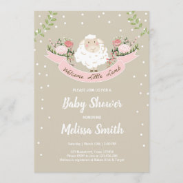 Pequeño cordero Baby Shower Invitación Primavera r