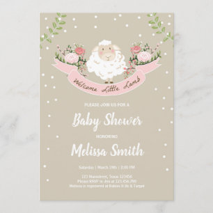 Pequeño cordero Baby Shower Invitación Primavera r