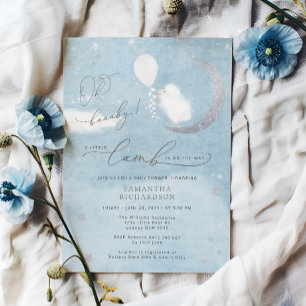 Pequeño Cordero Con Invitación De Baby Shower En G