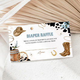 Pequeño Cowboy Diaper Raffle Ticket Tarjeta de ins