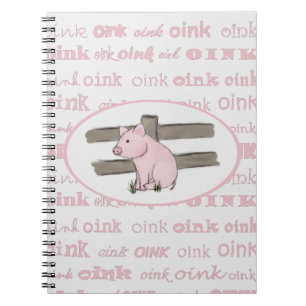 Pequeño cuaderno rosado del cochinillo