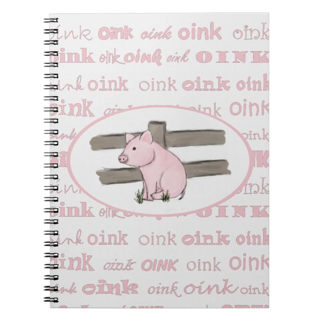 Pequeño cuaderno rosado del cochinillo (Frente)