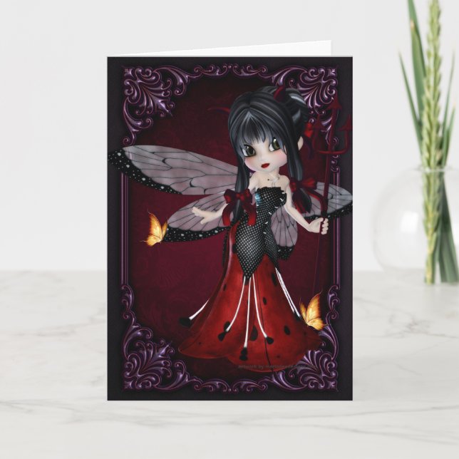 Pequeño Devil Ladybug Diseño 1 Tarjeta de Saludo (Anverso)