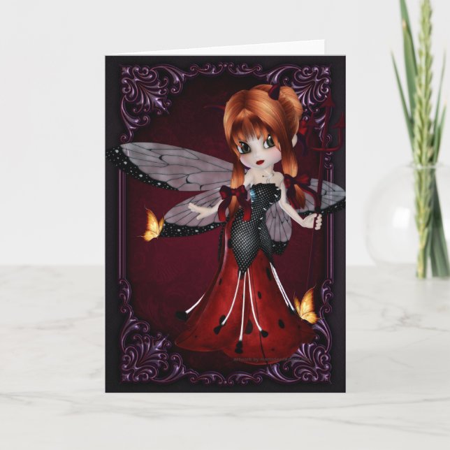 Pequeño Devil Ladybug Diseño 3 Tarjeta de felicita (Anverso)