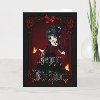 Pequeño Diablo 1 Tarjeta de cumpleaños gótica feli