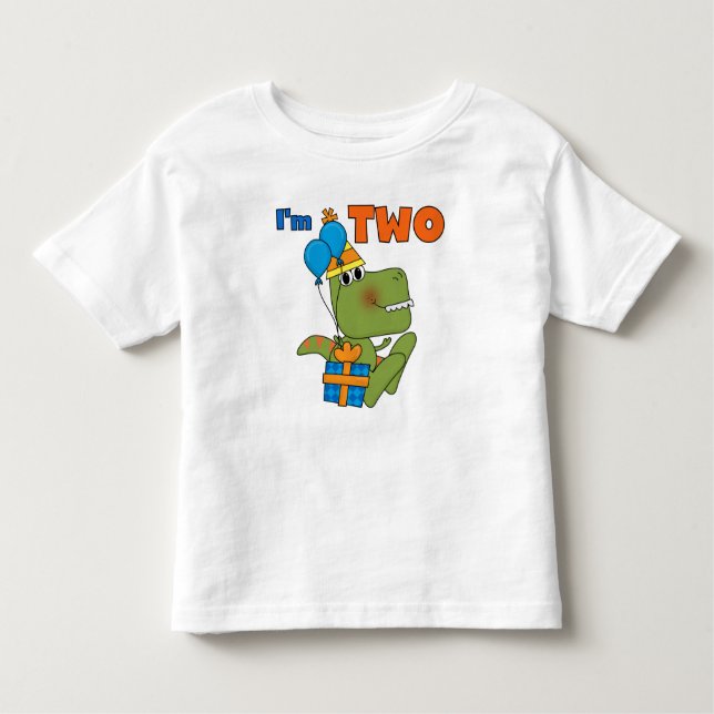 Pequeño Dino 2 camisetas y regalos de cumpleaños (Anverso)