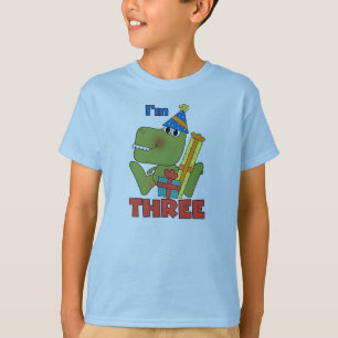 Pequeño Dino 3 camisetas de cumpleaños y regalos
