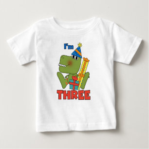 Pequeño Dino 3 camisetas de cumpleaños y regalos