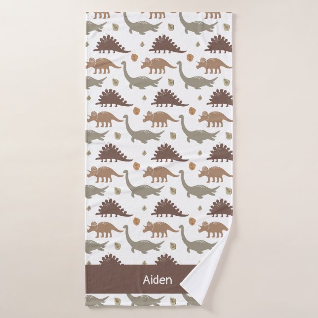 Pequeño Dino Personalizado (Toalla de baño)