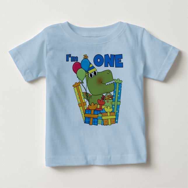 Pequeño Dino Primer Cumpleaños camisetas y regalos (Anverso)
