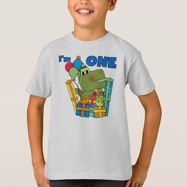 Pequeño Dino Primer Cumpleaños camisetas y regalos (Anverso)