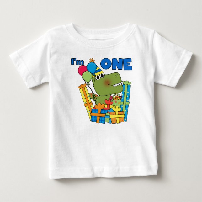 Pequeño Dino Primer Cumpleaños camisetas y regalos (Anverso)