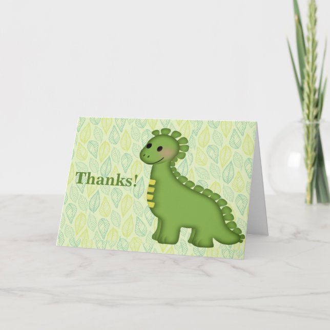 Pequeño DinoBaby Shower Nota (Anverso)