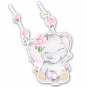 Pequeño elefante lindo Pegatina animal
