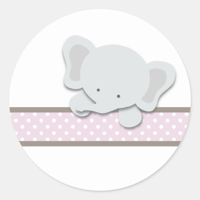 Pequeño elefante {rosa} | PEGATINAS (Anverso)