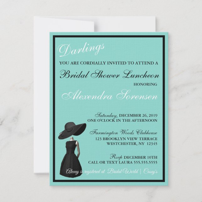 Pequeño Fiesta de ducha de brunch marrón negro con (Anverso)