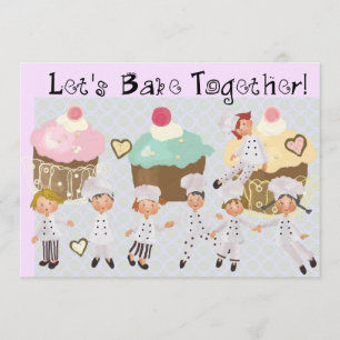 Pequeño Fiesta de hornear del chef 5x7 Invitación