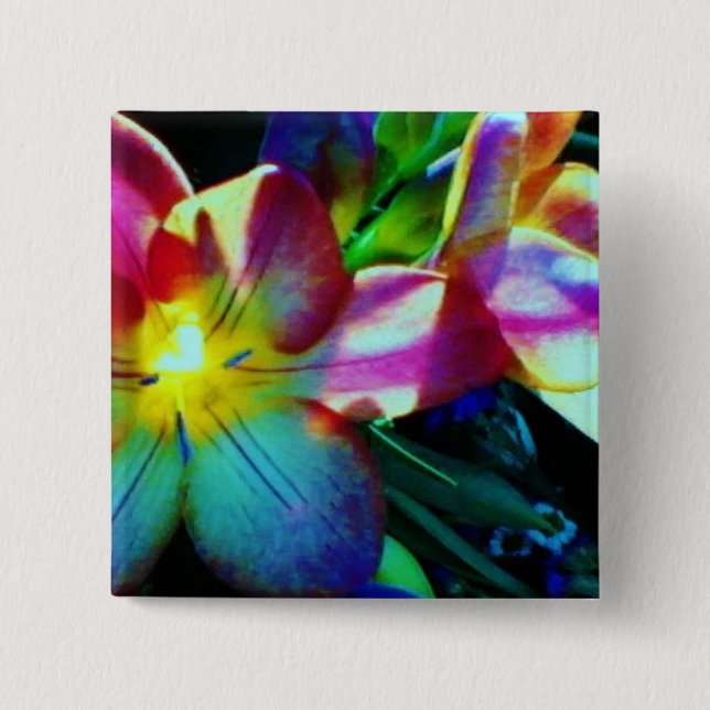 Pequeño floral, 1 botón redondo de la pulgada del (Anverso)