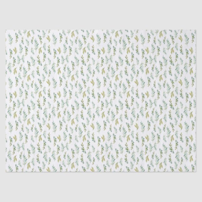 Pequeño follaje verde deja papel en el tejido (Anverso)