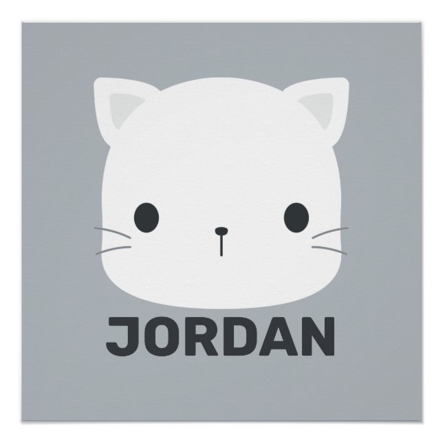 Pequeño gato con Poster de nombres personalizado (Anverso)