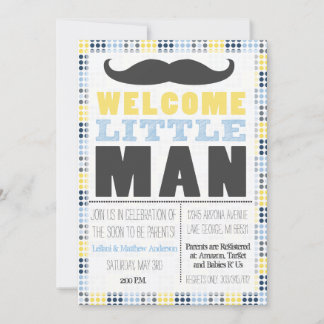 Pequeño hombre bigote invitación de Baby Shower