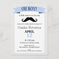 Pequeño hombre bigote invitación de Baby Shower