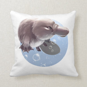 Pequeño ilustracion lindo de Platypus - almohada