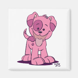 Pequeño imán de cachorro rosa