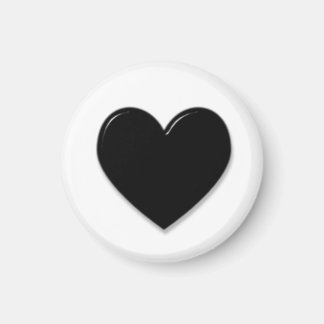 Pequeño imán de corazón negro