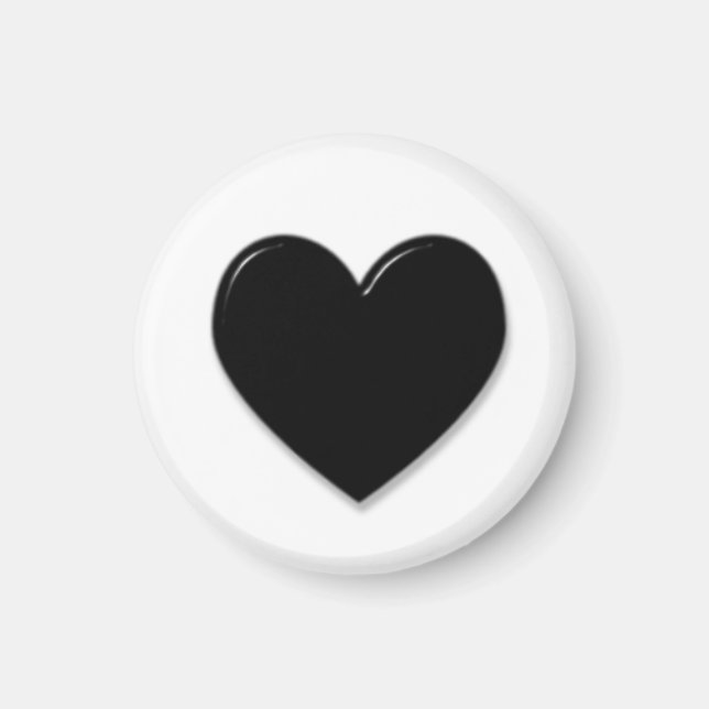 Pequeño imán de corazón negro (Frente)