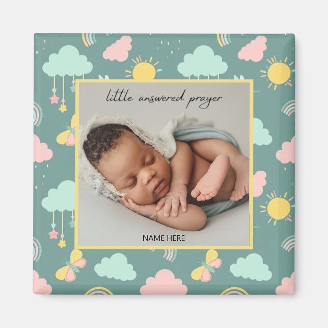 Pequeño Imán De Fotos De Oración Respondido (Frente)