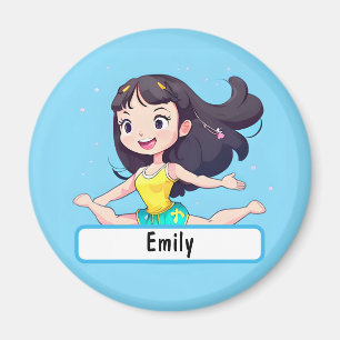 Pequeño Imán De Gimnasta Con Nombre Personalizado
