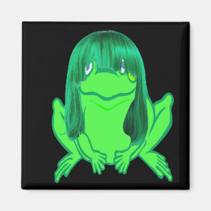 pequeño imán de la peluca de la rana verde w/gre