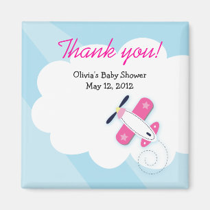 Pequeño imán rosado del favor de Baby Shower del