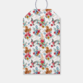 Pequeño invierno Woodland Navidades etiqueta de re