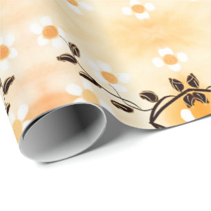 Pequeño juego de regalo de papel con flores