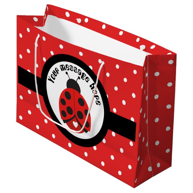 Pequeño ladybug agregar bolsa de fiesta de mensaje (Angulo Anverso)