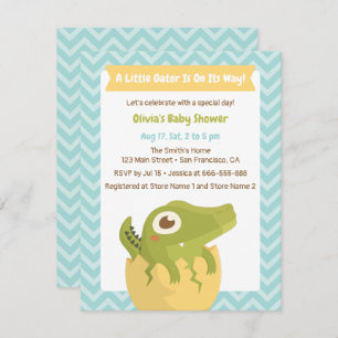 Pequeño lagarto en las invitaciones a la ducha de
