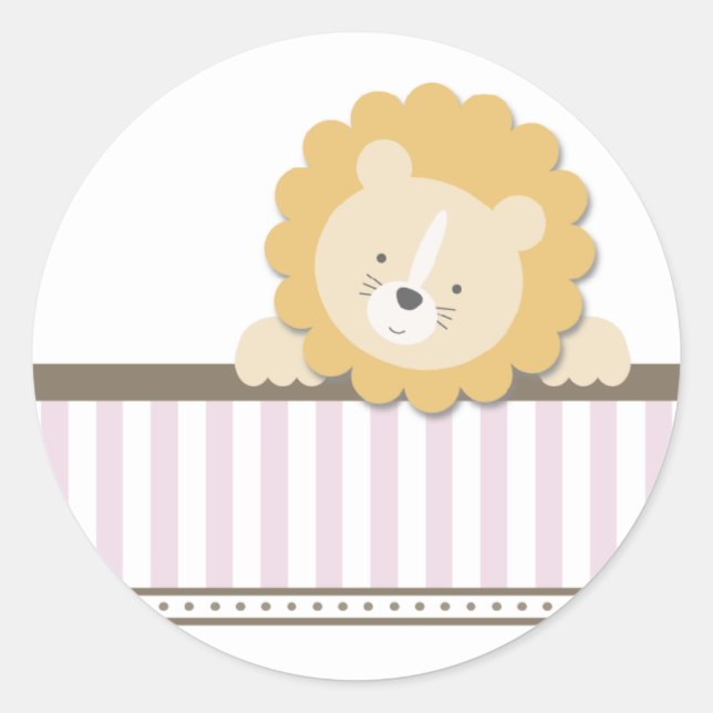 Pequeño león {Rosa} | PEGATINAS (Anverso)