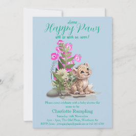Pequeño leopardo en la invitación de Baby Shower a