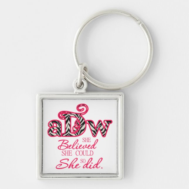 Pequeño llavero cuadrado de ADW (Frente)