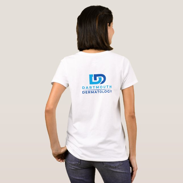 Pequeño logotipo de camiseta básica para mujeres (Reverso completo)