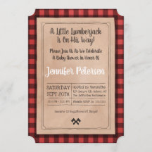 Pequeño Lumberjack - Invitación de Baby Shower rep